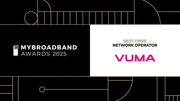 2025 MyBroadband Award for Best Fibre Network Operator – VUMA takes the gold